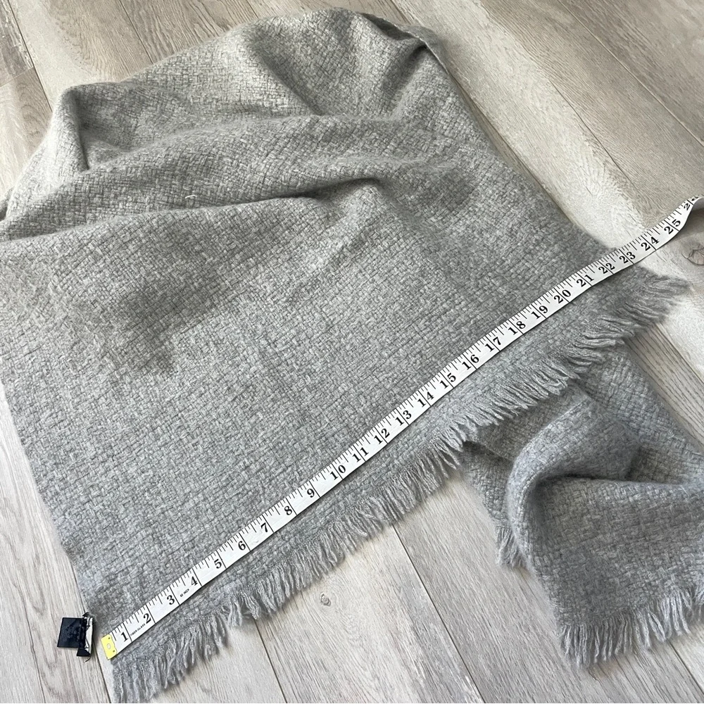 Steven Alan Scarf cashmere woven fringe knit womens Gray (one size) minimalist